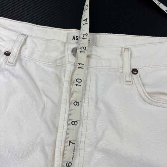 Agolde Jeans 90s White Pinch Waist Woman's Size 32 High Rise Button Fly Straight - Picture 10 of 12
